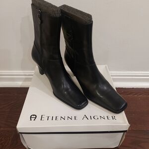 Etienne Aigner Woodrow Elegant Black Heeled Boots